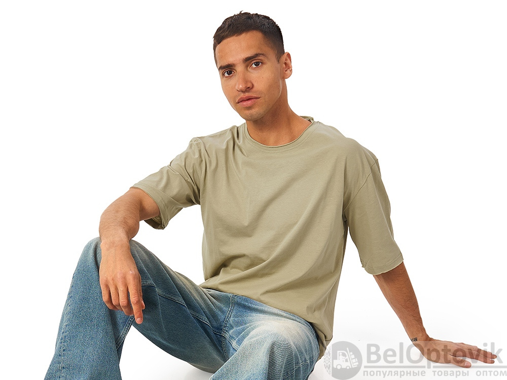 Футболка оверсайз «Liyon» унисекс, Размер XL-2XL, Цвет зеленый оливковый