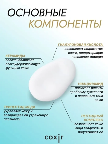 Омолаживающая эмульсия с пептидами и EGF для регенерации кожи лица, 100мл / Антивозрастная, от морщин