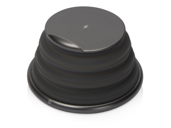 Беспроводное зарядное устройство «Hybrid» с ночником , Цвет серый