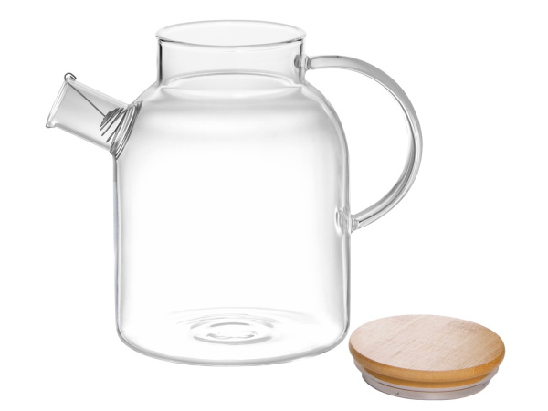 Стеклянный чайник с бамбуковой крышкой «Sencha M», Цвет прозрачный