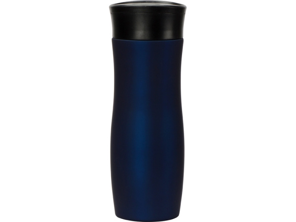 Вакуумная герметичная термокружка «Streamline» с покрытием soft-touch, тубус, Цвет темно-синий