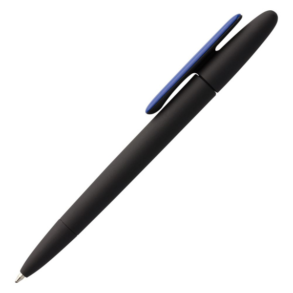 Ручка шариковая Prodir DS5 TRR-P Soft Touch, черная с синим, 14,4х1,1 см