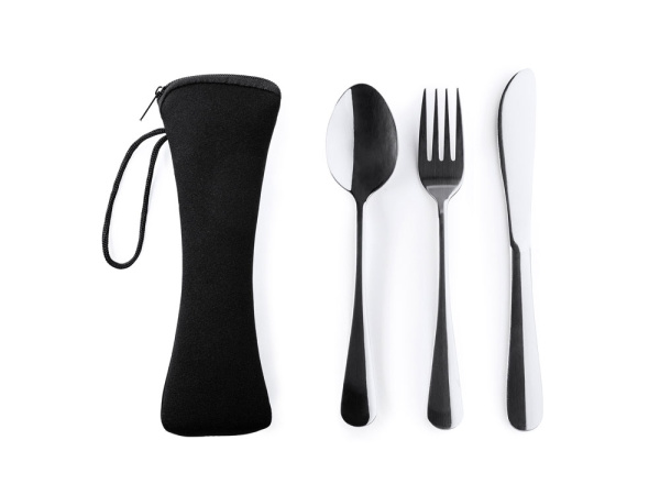 Набор столовых приборов BELVER, Цвет серебристый, черный