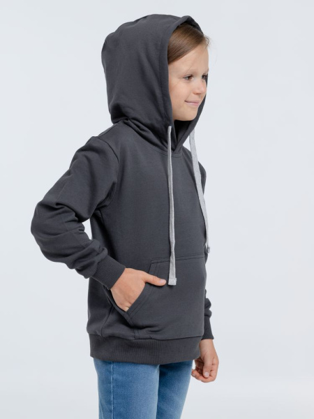 Толстовка с капюшоном детская Kirenga Kids, темно-серая (графит), 6–14 лет