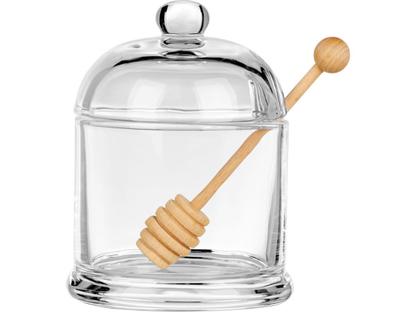 Стеклянная емкость для меда с ложкой «Vira», Цвет прозрачный, натуральный