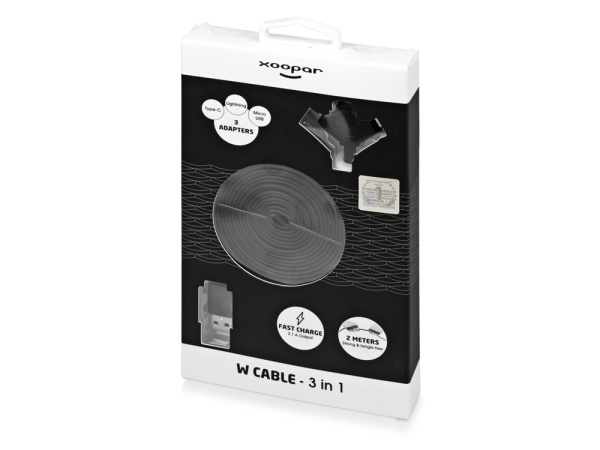 USB-переходник «W Cable 3 в 1», Цвет черный