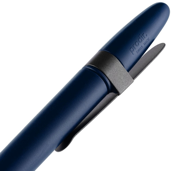 Ручка шариковая Prodir DS5 TSM Metal Clip, синяя с серым, 14,5х1,1 см