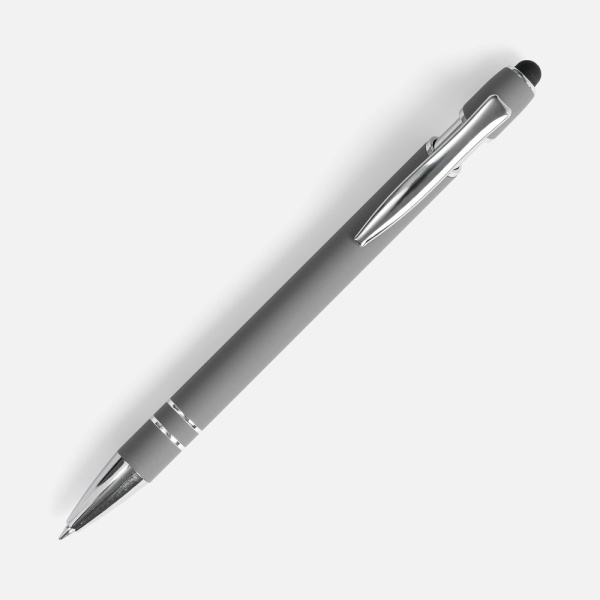 Ручка шариковая Pointer Soft Touch со стилусом, серая, 14,3х1 см