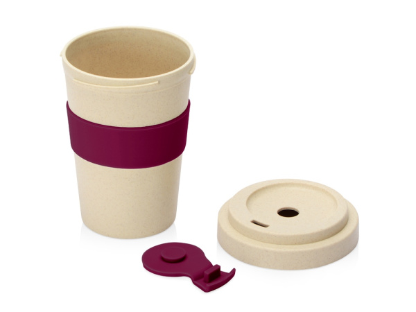 Стакан из пшеничного волокна «Flava», Цвет бежевый/красный бургунди