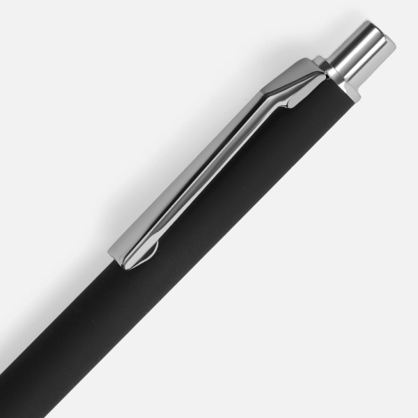 Ручка шариковая Lobby Soft Touch Chrome, черная, 14,5х1 см