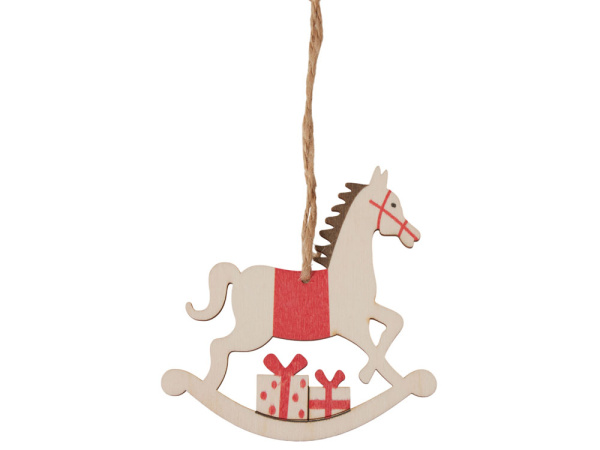 Деревянная подвеска на елку «Poni», Цвет натуральный