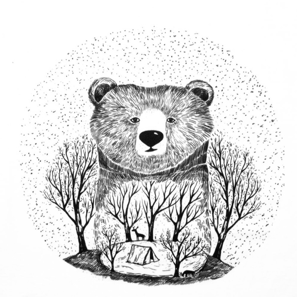 Футболка женская Bear, белая, S–XL