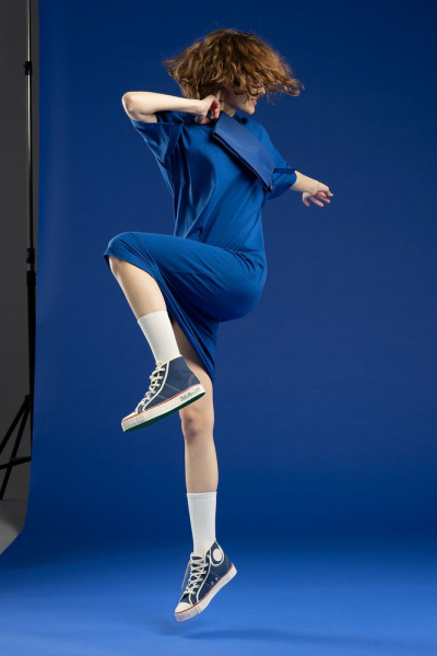 Платье D2, синее, XS–XXL