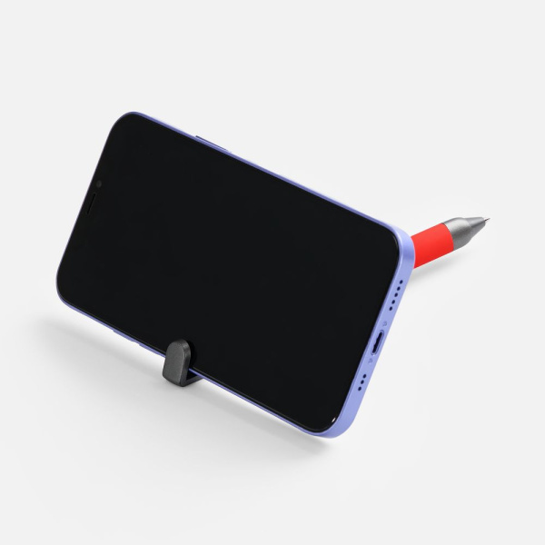 Ручка шариковая Standic с подставкой для телефона, красная, 14,5х1,5 см