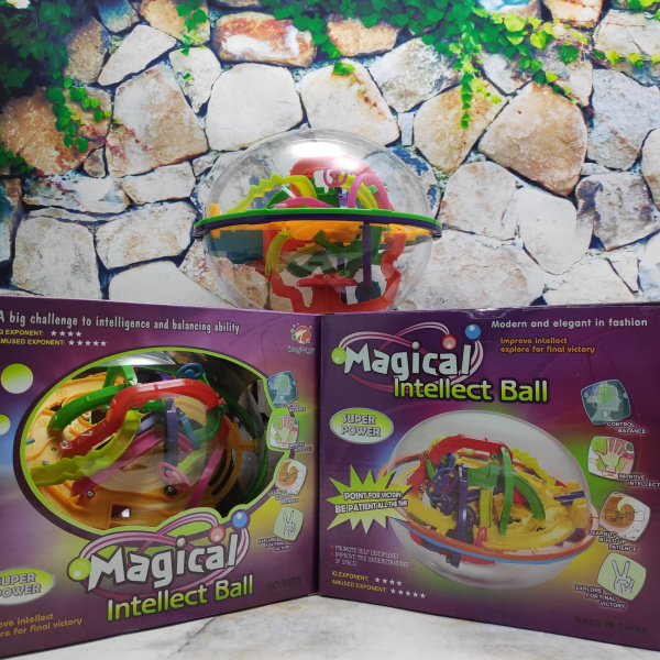 3D шар лабиринт Magical Intellect Ball игрушка-головоломка, d 17 см (208 ходов)