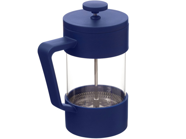 Френч-пресс «Intense», Цвет темно-синий/прозрачный