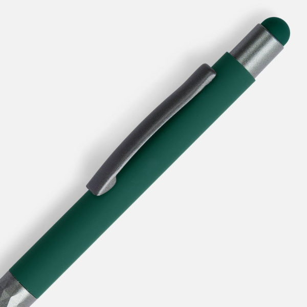 Ручка шариковая Digit Soft Touch со стилусом, зеленая, 14,5х1 см