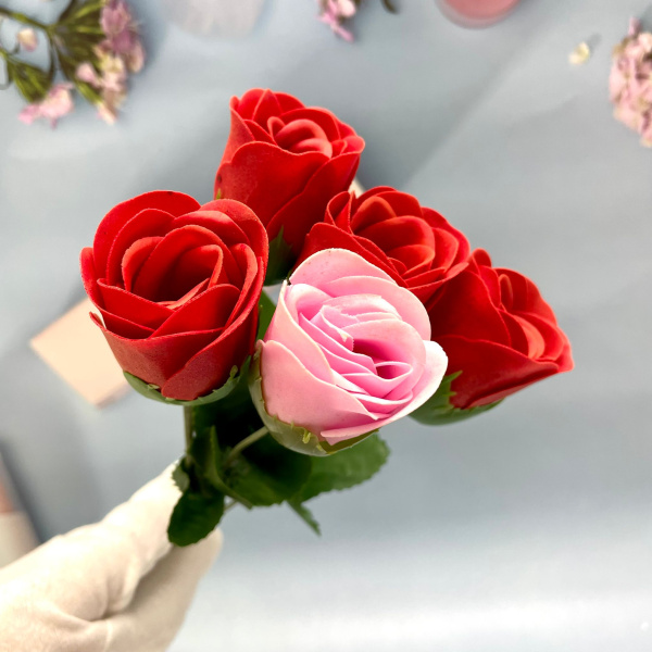 Декоративный цветок "Роза из мыла" 35 см