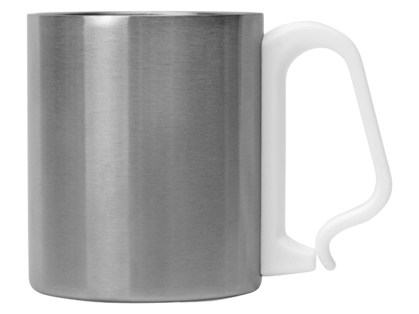 Стальная кружка с двойными стенками «Climber», Цвет серебристый/белый