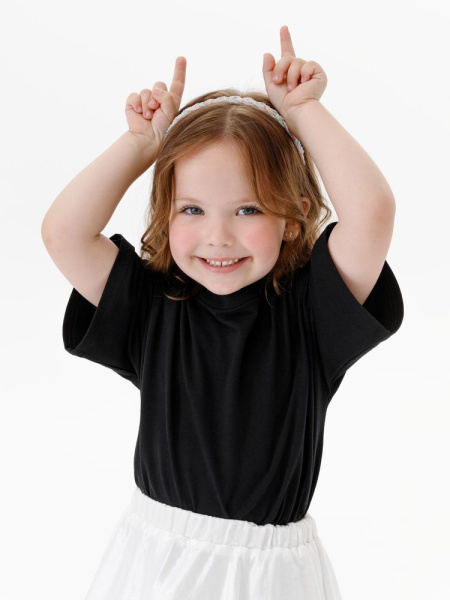 Футболка детская оверсайз Teezer, черная, 6–14 лет
