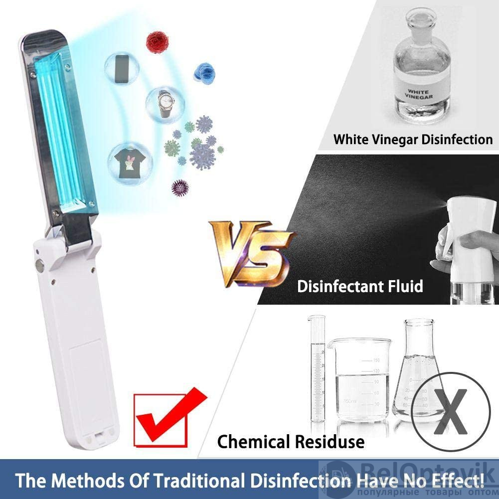 Портативный карманный Санитайзер Mini UVC Sanitizer с зарядкой USB (антибактериальная лампа мини дезинфектор)
