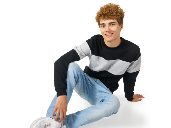 Свитшот блокинг «Edinburgh», мужской, Размер XL, Цвет черный/серый меланж