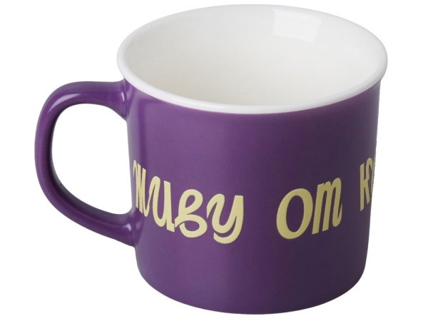 Кружка «Nancy», матовая с УФ-печатью DTF, Цвет фиолетовый/белый