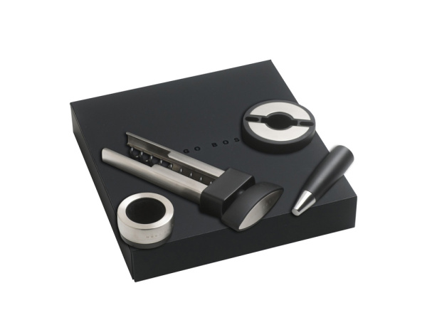 Подарочный набор аксессуаров для вина «Distinct», Цвет черный/серебристый