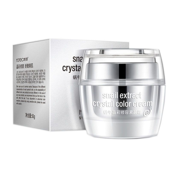 Кристальный крем - основа под макияж с экстрактом улитки Rorec Snail Extract Crystal Color Cream, 50