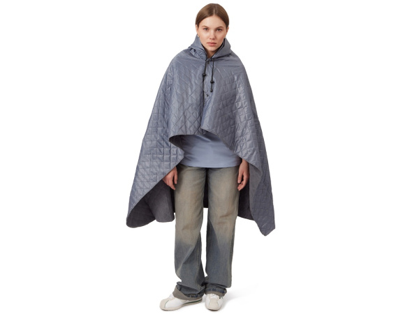 Плед-пончо 2-в-1 «Cappy» с капюшоном и мешком, Цвет серый