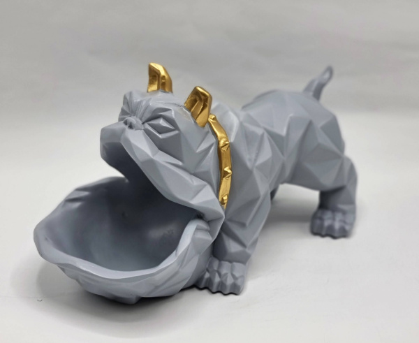 Статуэтка хранитель Бульдог, серый