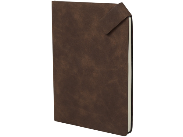 Блокнот А5 с магнитным клапаном в гибкой обложке «Chaplin», Цвет шоколадный