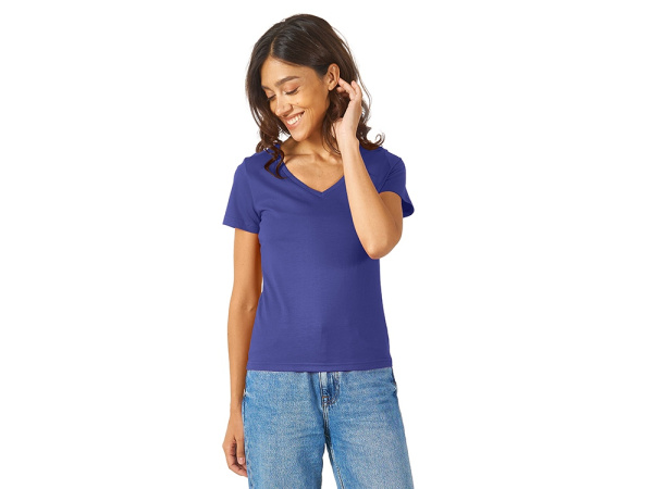 Футболка "Heavy Super Club" женская с V-образным вырезом, Размер M, Цвет синий классический