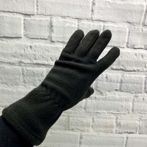 Перчатки флисовые черные Зимние для сенсорных экранов