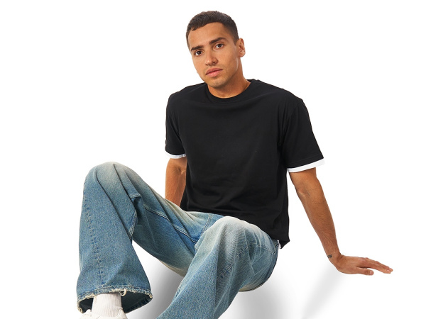 Футболка «Rotterdam» мужская, Размер XL, Цвет черный/белый