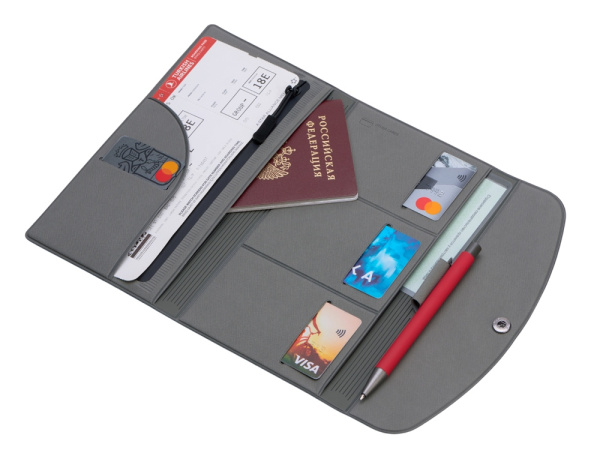 Дорожный органайзер на кнопке «Favor», Цвет серый