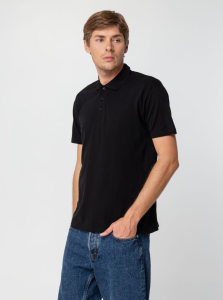 Рубашка поло мужская Summer 170, черная, XS–XXL