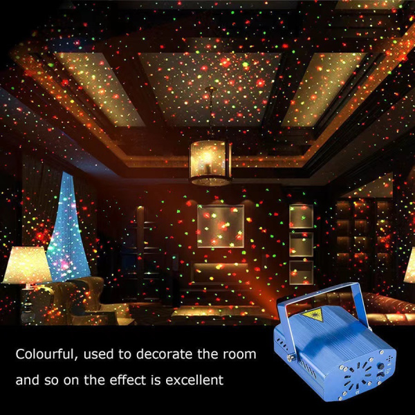 Лазерный проектор для концертов, вечеринок и дискотек, синий / Освещение 50 метровой комнаты