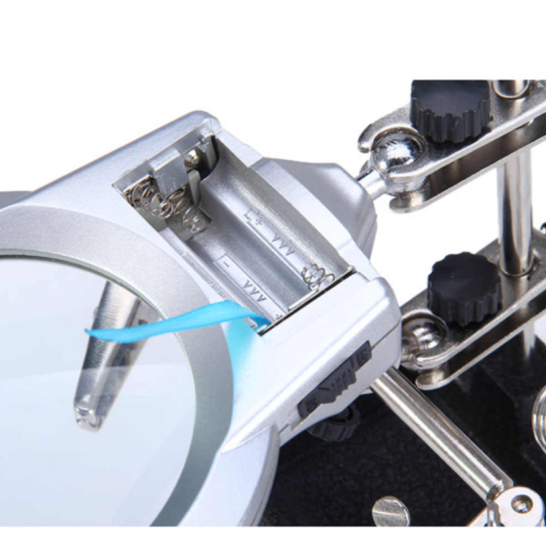 Настольная лупа-лампа Led для паяния микросхем "Третья рука" MG16129-A с двумя лупами 90мм2Х (21мм6Х