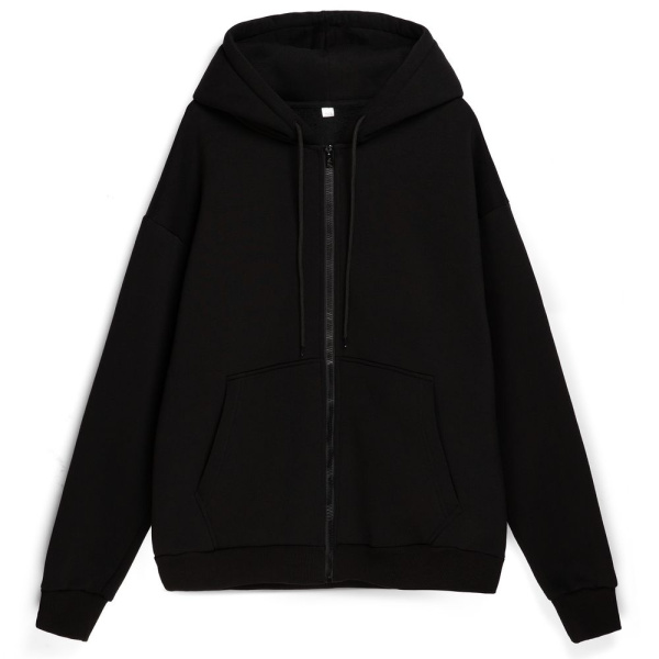 Толстовка унисекс оверсайз Zippy, черная, XS–XXL