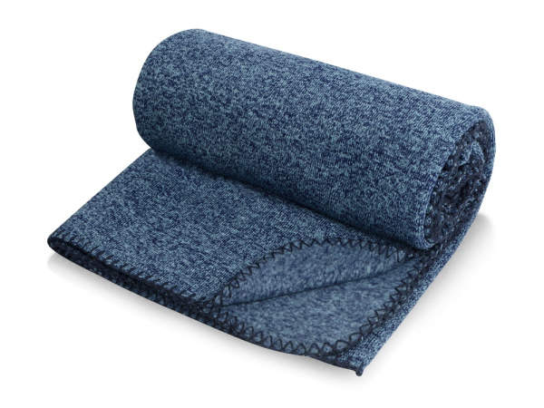 Плед вязаный «Blend» в чехле, Цвет синий