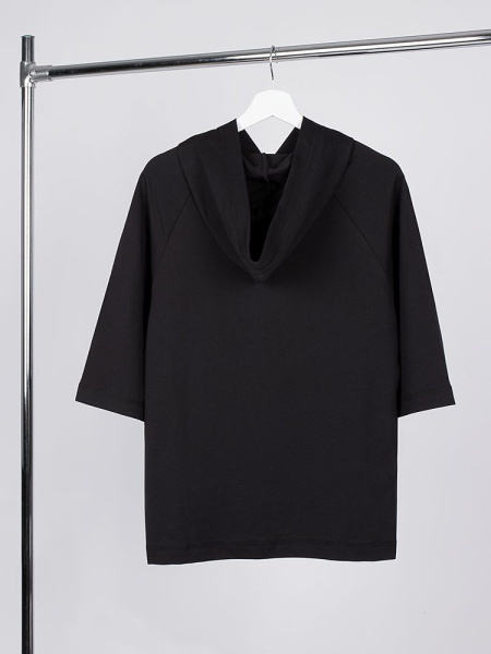 Футболка оверсайз унисекс с капюшоном Neofit, черная, XS–XXL