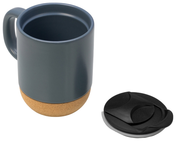 Кружка с пробковым дном и крышкой «Denpasar», Цвет серый антрацит
