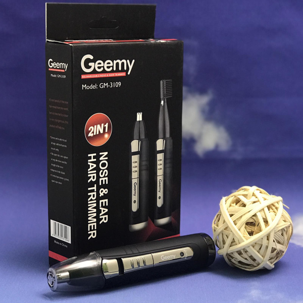Триммер универсальный Geemy GM-3109 2 в 1 (насадки для носа, ушей, бровей, окантовки)