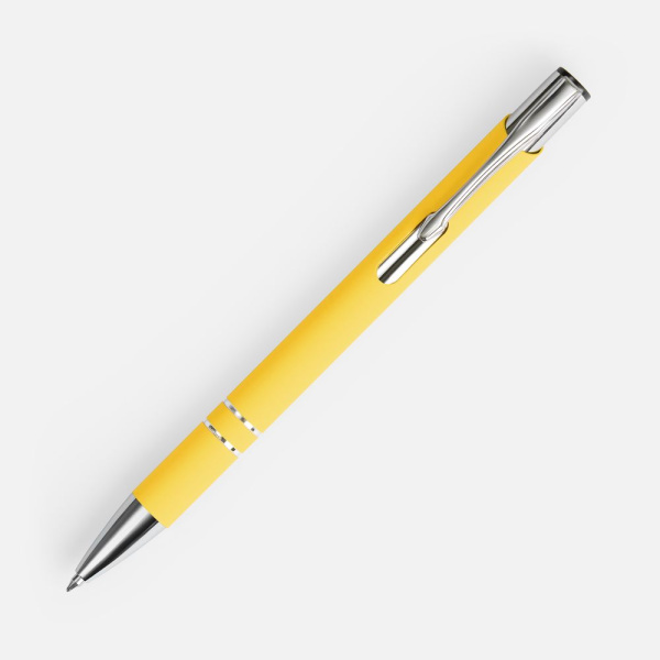 Ручка шариковая Keskus Soft Touch, желтая, 13,7х0,8 см
