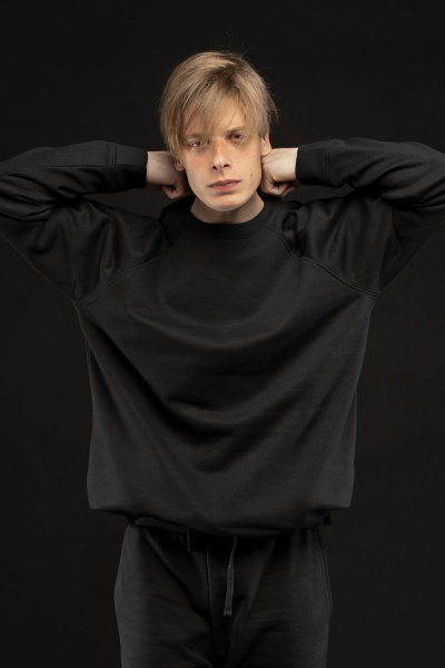 Свитшот унисекс S1, черный, XS–XXL