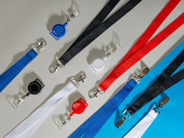 Ланъярд из RPET с клипом, Цвет синий