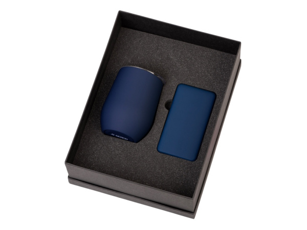 Подарочный набор «COLOR IT» с термокружкой и повербанком, Размер 10000 mAh, Цвет темно-синий