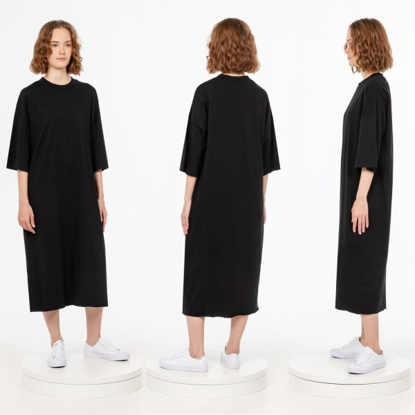 Платье D2, черное, XS–XXL