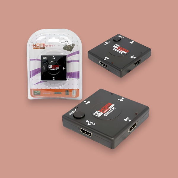Адаптер H55 HDMI Switcher 3x1 Port, черный / Переходник для подключения трех HDMI устройств к одному HDMI порту